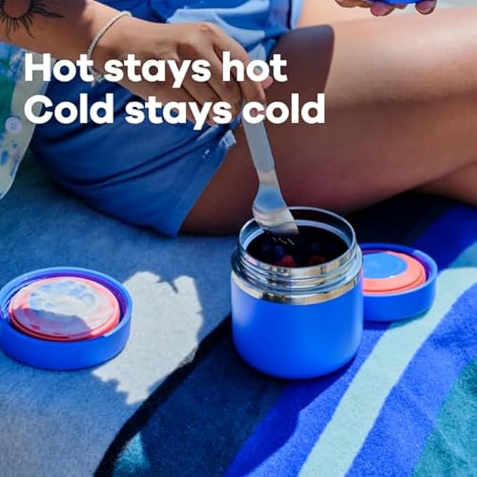 Hydro Flask Food Jar – Insulated Stainless Steel, Snack Travel Container for Hot Food, Lunch, & Soup 8 Oz Cascade Blue