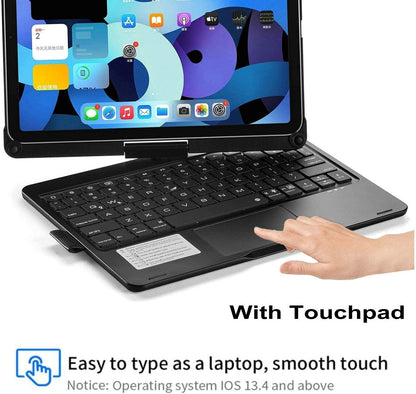 360° Rotatable Keyboard Case for iPad Air 13 inch (M3/M2-2025/2024)/Pro 12.9 (6th, 5th, 4th, 3rd Gen) with TouchPad, Backlits Aluminum Alloy Smart Case with trackpad Keyboard, Rose Gold
