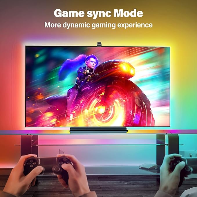 Sengled Ambient TV LED Backlights with Camera, Smart Strip Light for 50-60 inch TVs PC, (TV Sync Supports Off-line) WiFi RGB Lights, Works with Alexa & Google Assistant, App Control, Sengled Vision G2