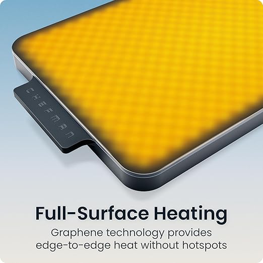 Chefman Everything Warmer Electric Warming Tray, 20” x 16” Modular Expanding Design, Graphene Full-Surface Heating, Food Warming Mat for Parties, Gatherings & Daily Use, Two Tempered Glass Panels
