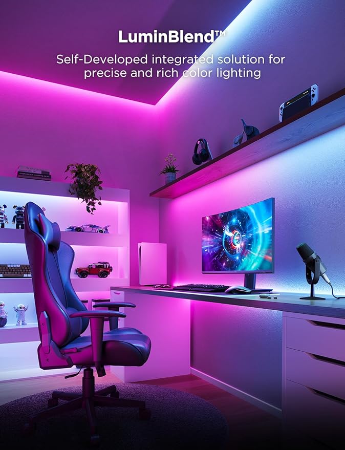 Govee RGBWWIC Strip Light 2 Pro with Matter, 6.56ft Smart LED Strip Lights Compatible with Alexa and Google Assistant, Color Changing LED Lights for Bedroom, Cabinet, Party, Gaming Desk, Home Decor