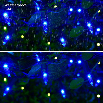 Brizled Blue Christmas Lights, 33ft 100 LED Christmas String Lights, 120V UL Certified Plug-in Xmas Tree Light Connectable Mini Xmas Light Waterproof for Home Party Wedding Indoor Outdoor Decorations