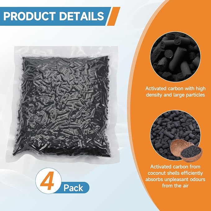 4 Pack Charcoal Refills for Lomi Smart Waste Kitchen Composter, 2.0 Pounds (Activated Charcoal Filters Keep Your Kitchen Smelling Fresh and Odour-Free)