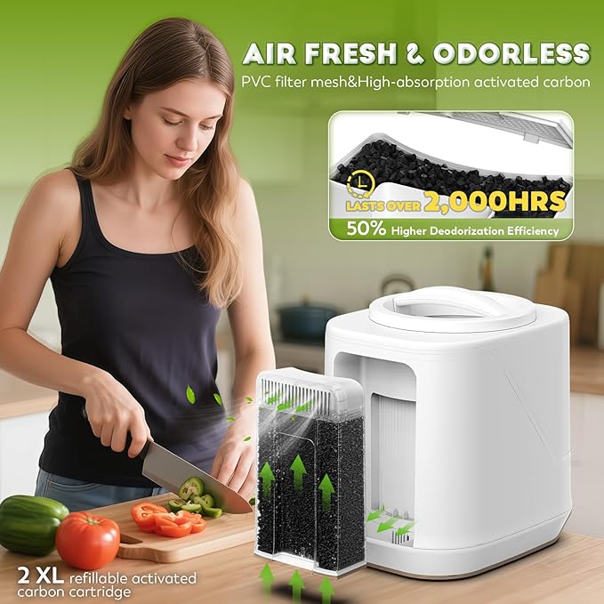 Save $80 Electric Composter & Meat Slicer Machine | Reduce Waste, Slice Perfectly | Food Waste Recycler & Deli-Style Slicer Bundle