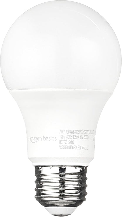 Amazon Basics A19 Dusk to Dawn Sensor LED Outdoor Light Bulb,60W Equivalent,Energy-Efficient 9W,Daylight 5000K,E26 Base,10,000 Hours,2 Count (Pack of 12)