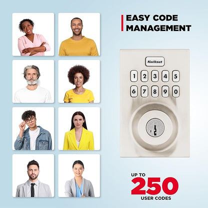 Kwikset Home Connect 620 Smart Lock Deadbolt with Z-Wave Technology, Works with Ring Alarm, Samsung Smartthings and More, Z-Wave Hub Required, Contemporary Design in Satin Nickel