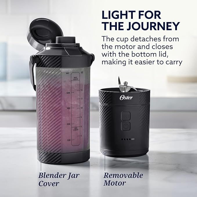 Oster GoMAX Portable Blender, Smoothie Blender, Black