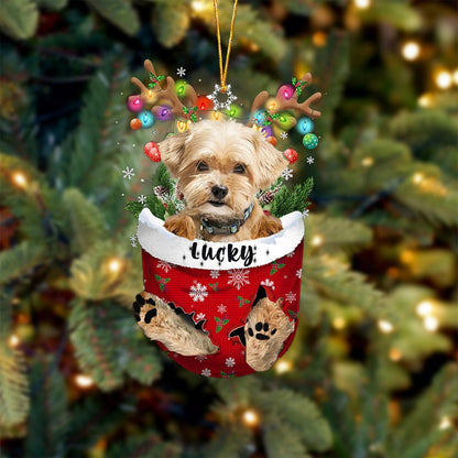 Shorkie Dog Christmas Ornament, Shorkie in Snow Pocket Christmas Tree Ornament, Dog Lovers Gift Idea Xmas Decor, Christmas Decorations for Tree, Christmas Ornament Gift for Dog Lovers