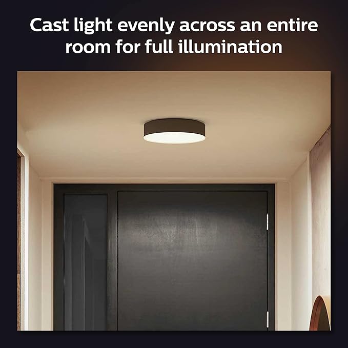 Philips Hue Enrave Large Ceiling Lamp, Black - White Ambiance Warm-to-Cool White Smart LED Light - 1 Pack - Control with Hue App - Compatible with Alexa, Google Assistant, and Apple Homekit