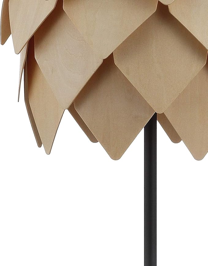 JONATHAN Y 20.5" Natural and Black Pinecone Wood and Metal LED Table Lamp, Contemporary Organic Modern Scandinavian Desk Lamp for Living Room Bedroom, LED Bulb Included JYL6123A