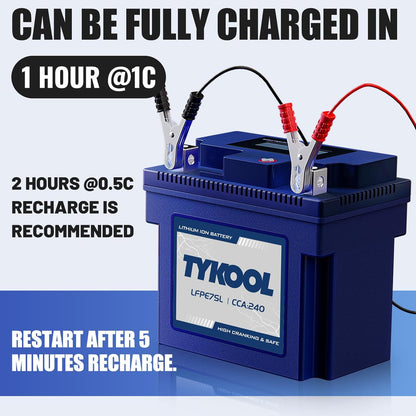 YTZ7S / YTX7L,12V 4Ah 240CCA LiFePO4 Motorcycle Battery, Powersports Battery for Honda KTM Yamaha Harely, Lithium Battery,For ATV, UTV, Scooter,Snowmobile, Motocross, Lawn Mower, Jet Ski, Motorboat