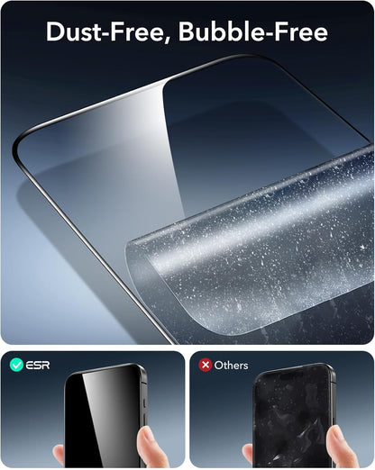 ESR 3 Pack 9H+ Glass for iPhone 16 / iPhone 15 Screen Protector, [Military Grade Shatterproof & Longest Durable] Armorite Ultra-tough Full Coverage Tempered Glass with UltraFit Tray