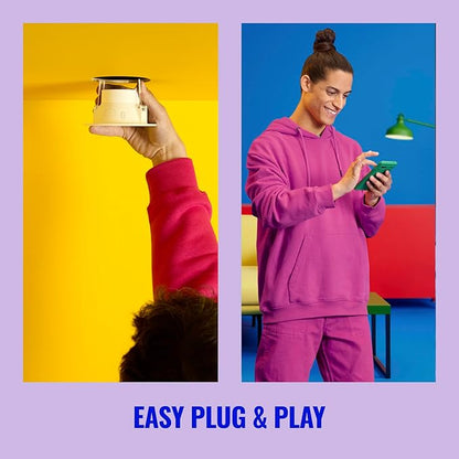 WiZ Connected Color 6-Inch Smart Downlight - Pack of 4-2700K-6500K - 1150 Lumen - Indoor - Wi-Fi - Control with Voice/App + Motion - Matter Compatible
