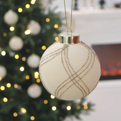 20PCS Velvet Ornaments for Christmas Tree, 2.36INCH Glitter Flocked Christmas Ornaments Decorations Balls Set Decor