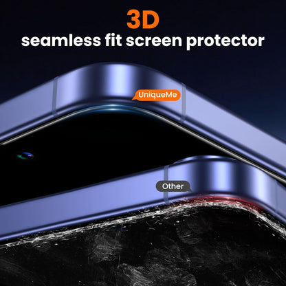 UniqueMe for iPhone 16 / iPhone 15 Privacy Screen Protector - [Military Grade Shatterproof & 9H+ Hardness] Screen Protector 16/15 Tempered Glass Full Coverage Protection, Easy to install, 2 Packs