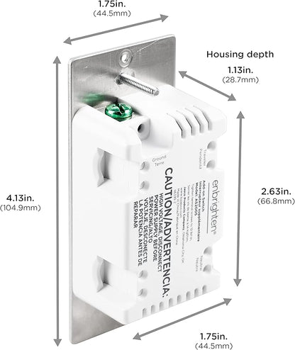 Enbrighten Add-On Switch QuickFit and SimpleWire, In-Wall Rocker Paddle, Z-Wave ZigBee Wireless Smart Lighting Controls, NOT A STANDALONE Switch, 46199 , White and Light Almond