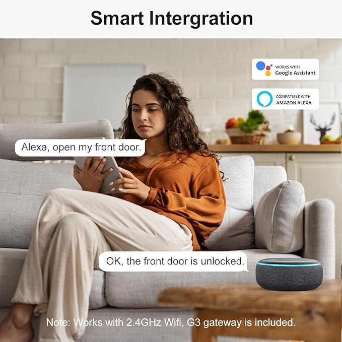 Keyless Entry Door Lock with Lever Handle: SMONET WiFi Smart Locks for Front Door Keypad Lever App Remote Control 2-Pack,Fingerprint Smart Deadbolt,Auto Lock,Black