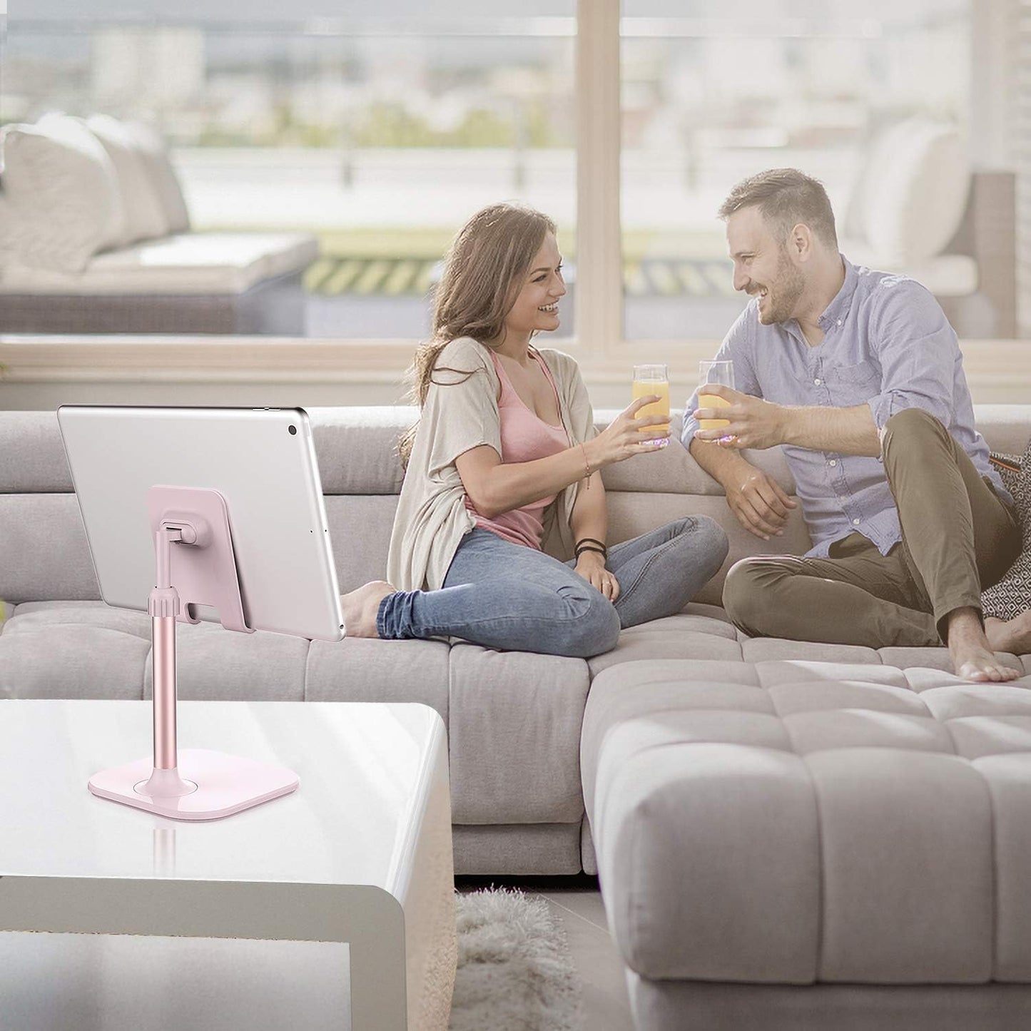Doboli Cell Phone Stand, Phone Stand for Desk, Phone Holder Stand Compatible with iPhone and All Mobile Phones Tablet, Gifts for Adults Women Men Mom Wife, Pink
