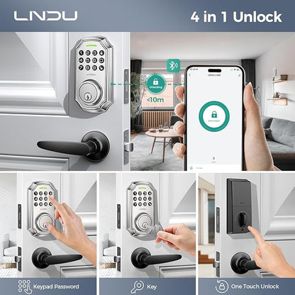 Keyless Entry Door Lock, Smart Deadbolt Lock with Handleset D180 & D280 (Keypad & Leveler)
