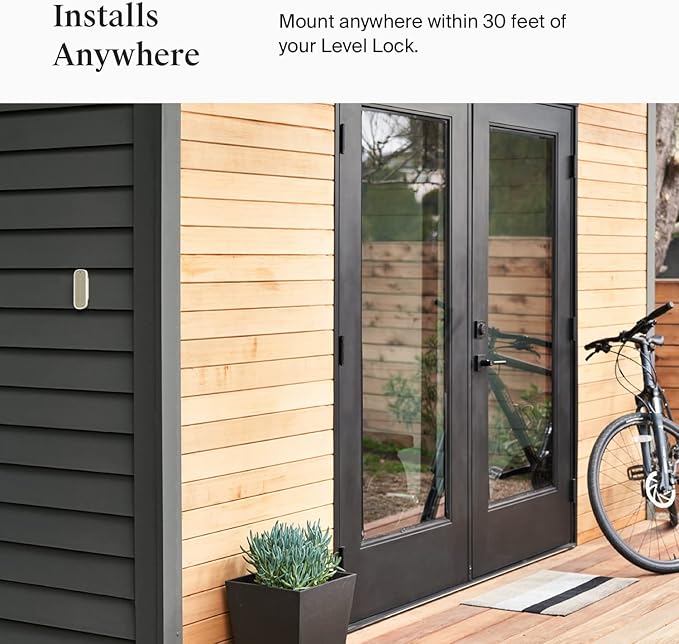 Level Keypad - Compatible with Any Level Lock or Bolt - Weatherproof with LED Backlight - Bluetooth-Enabled Door Lock Accessory for Keyless Entry (White)