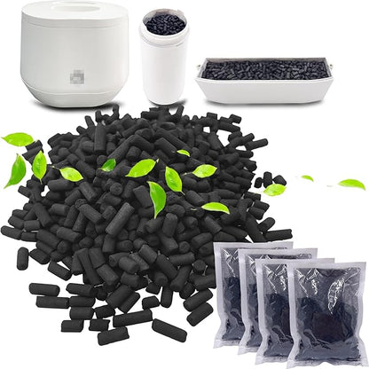 4 Pack Odor Absorbing Carbon Filter Refills for Lomi Smart Waste Kitchen Composter, 12-Month Supplement, Replacement Activated Charcoal Filters Compatible with Electric Countertop Compost Bin