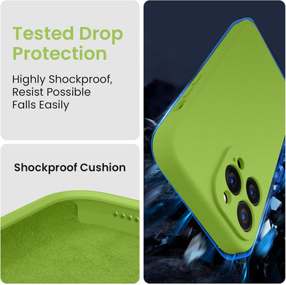 FireNova Designed for iPhone 13 Pro Case, Silicone Upgraded [Camera Protection] Phone Case with [2 Screen Protectors], Soft Anti-Scratch Microfiber Lining Inside, 6.1 inch, Sprout Green