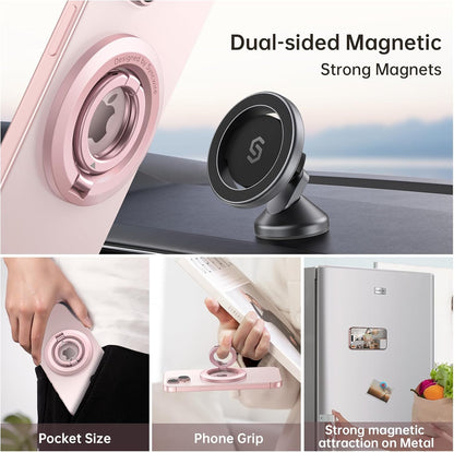 SYNCWIRE for MagSafe Ring Holder, Magnetic Phone Ring Holder Magnet Cell Phone Grip Finger Ring Kickstand Compatible with iPhone 16 15 14 13 12 Pro Max fits MagSafe Accessories