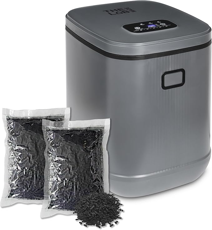 LMCM Electric Food Composter – 24-Hour Kitchen Recycler, Odorless, Meat & Dairy Safe, Quiet Low Noise, 3.5L Capacity Indoor Compost Machine, Turn Food Waste into Fertilizer, Gray