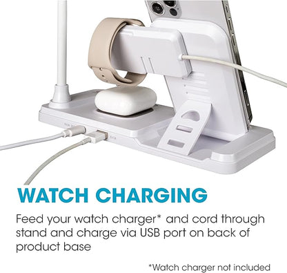 OttLite LED Desk Lamp with Charging Station, Multi-Device Desk Lamp with Wireless Charger, Book Light, Table Lamp Reading Light, Work Light, Desk Lights for Home Office or Bedside