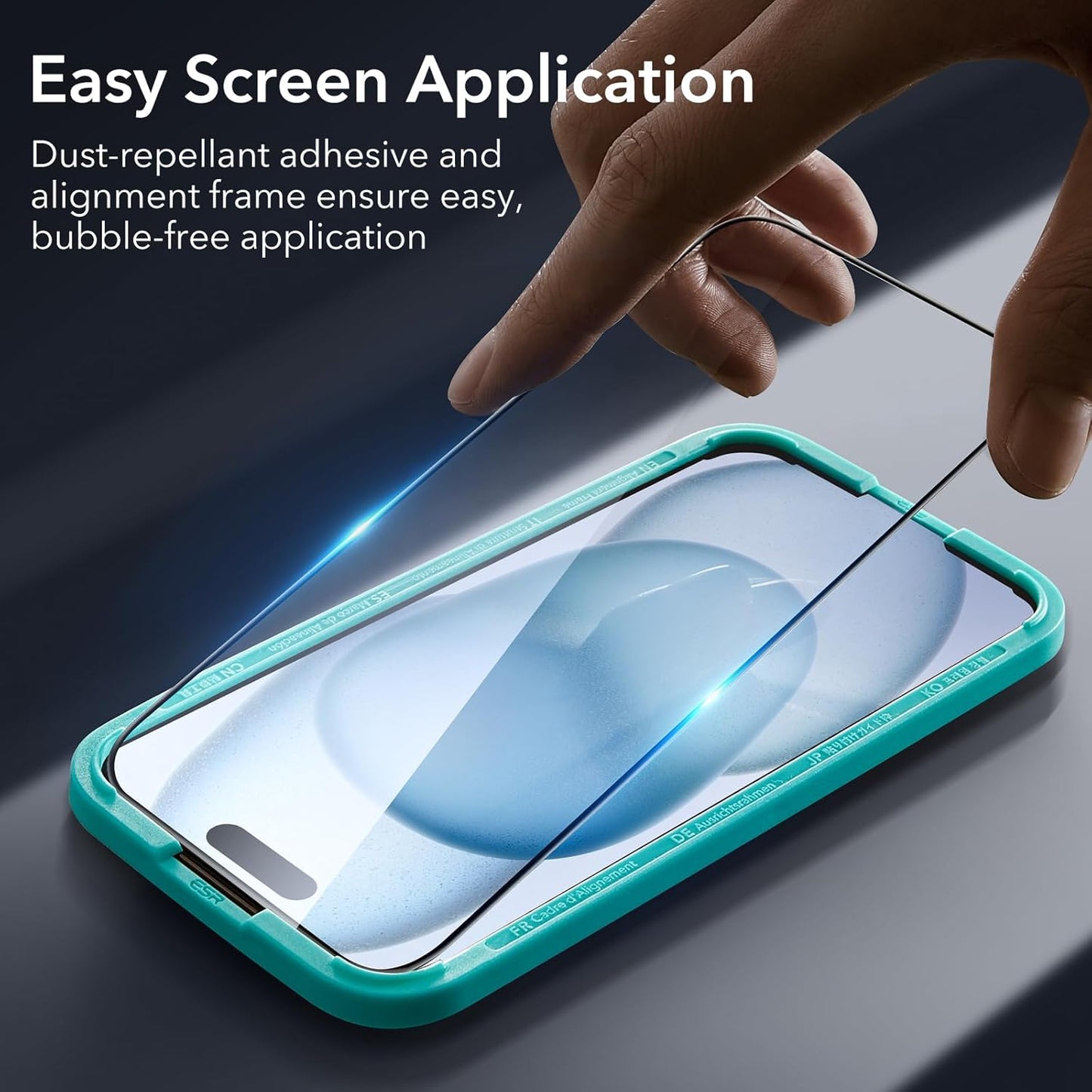 ESR 3+1 Pack for iPhone 15 Screen Protector, 3 Tempered-Glass Screen Protector and 1 Set Camera Lens Protector, 2.5D Curved Edges, Full-Coverage Military-Grade Protection, Scratch Resistant