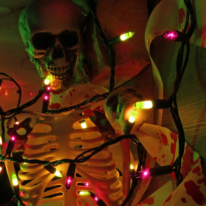 Brizled Waterproof Purple & Green Halloween Lights, 100 Count Incandescent Mini String Lights, UL Listed for Indoor Outdoor Use