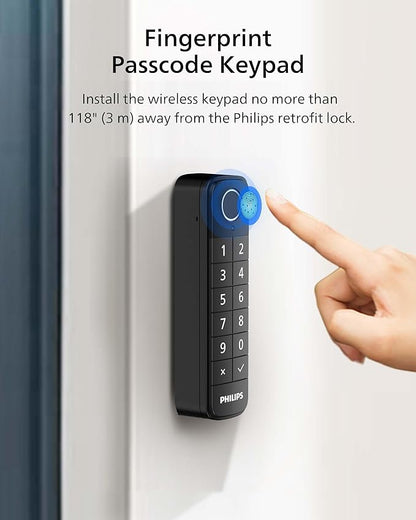 Philips WiFi Smart Lock with Fingerprint Keypad, Smart Deadbolt Smart Door Lock, Built-in WiFi, APP Remote Control, Keyless Entry Door Lock, Auto-Locking, Status Logging, Black