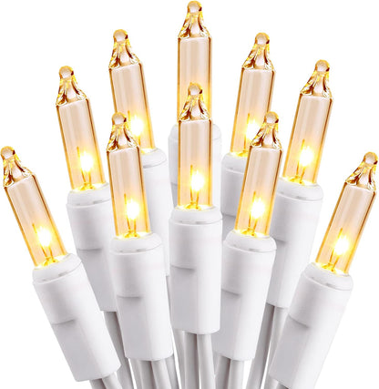 PhilzOps Christmas String Lights, 69.6ft 300Ct White Christmas Lights Connectable, 120V UL Certified Incandescent Christmas Tree Lights, White Wire Xmas Lights for Home Wedding Party, Warm White
