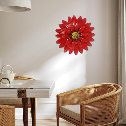 Metal Flowers Outdoor Decor 13" Metal Sunflower Wall Art Decorations Sunflower Wall Decor for Kitchen Living Room Porch Garden Yard
