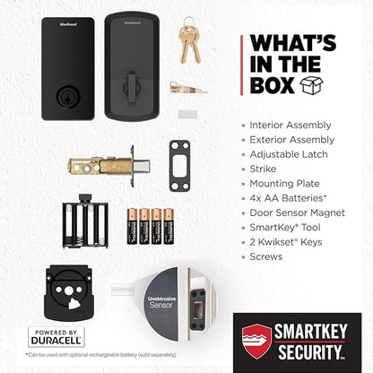 Kwikset Halo Select Smart Lock Keyless Entry Door Lock Wi-Fi and Matter Enabled Deadbolt No Hub Needed, Geofence Auto-Unlock, Grade AAA Certified, Easy Install, Matte Black Lifetime Finish Warranty