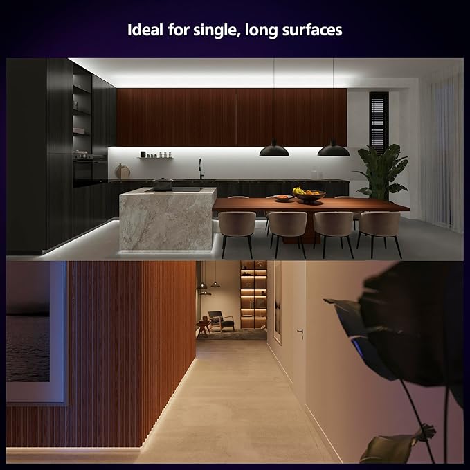 PHILIPS Hue Indoor 10 Ft Smart RGBWW LED Solo Lightstrip Base Kit, 1 Pack, Control with Hue App, LED Strip Lights Compatible with Alexa, Google Assistant and Apple HomeKit