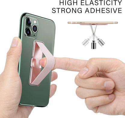 Phone Strap, CISID 4 Pcs Phone Grip with Stand Phone Strap Holder for Hand Finger Kickstand Suitable for iPhone Samsung and Most Smartphones(Black,Silver,Rose Gold,Gold 4PCS)