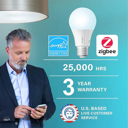 Sengled Zigbee Smart Light Bulbs, Smart Hub Required, Works with SmartThings and Echo with Built-in Hub, Voice Control with Alexa and Google Home, Daylight 60W Equivalent A19 Alexa Light Bulb, 2 Pack