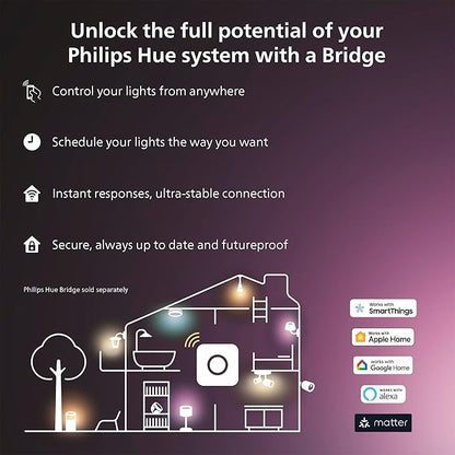 Philips Hue Indoor 10 Ft Smart LED Solo Lightstrip Base Kit with Smart Dimmer Switch - Control with Hue App, Alexa, Google Assistant, Apple HomeKit