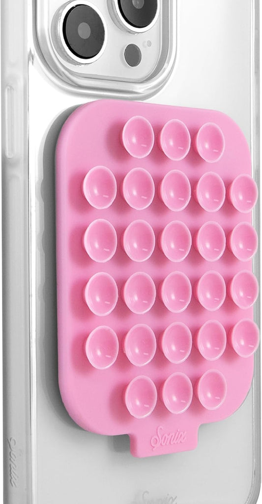 Sonix | Magnetic Silicone Suction Cup Phone Mount for iPhone | Compatible with MagSafe | Soft, Light Pink | Pink Rose