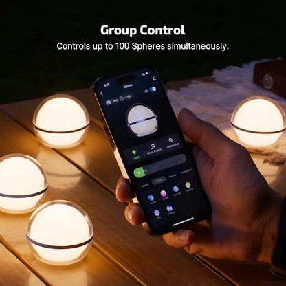 OLIGHT Sphere Smart Night Light, 75 lumens Stepless Dimming Table Lamp with Remotely APP Control Bundle with Oclip Rechargeable EDC Flashlight