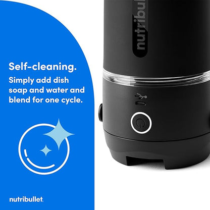 nutribullet Flip Portable Blender with Tritan Cup, Cordless, Black, NBPB10350