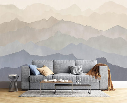 Oil Painting Peaks Wall Mural Wallpaper for Bedroom 137" x 100"