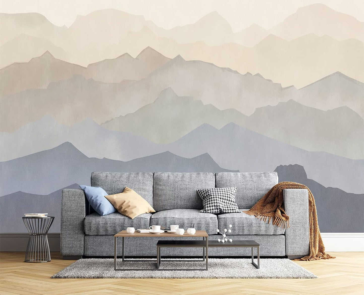 Oil Painting Peaks Wall Mural Wallpaper for Bedroom 178" x 117"