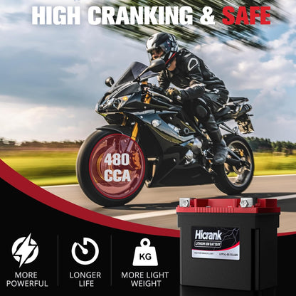 YTX14L-BS (GYZ16HL) Lithium 12V 8Ah 480CCA LiFePO4 Motorcycle Battery, Powersports Battery for Honda KTM Yamaha Harely, Fit ATV, UTV, Scooter, Motocross, 4 Wheeler, Quad, Riding Lawn Mower