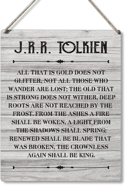 Qious Inspirational Signs Gift Farmhouse All That is Gold Does Not Glitter Not All Those Who Wander are Lost Wooden Hanging Sign Rustic Wall Art Home Office Living Room Decoration 10 x 8 Inches…