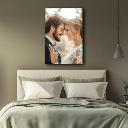 Personalized Canvas Print with Your Photos Custom Portrait Canvas Wall Pictures for Living Room Large Wall Art Canvas Prints Custom Gift for Dad Wedding Couple 12x8in