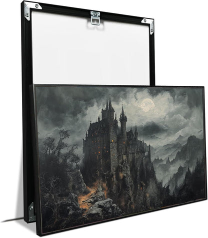 JFHCQJPK Vintage Castle Poster Dark Academy Victorian Gothic Castle Wall Art Poster Moody Mystical Art Print Suitable for Home Living Room Bedroom12x16in Metal blackFramed