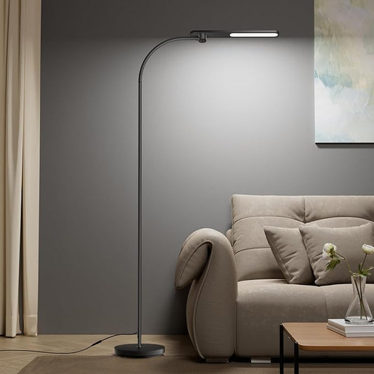Honeywell F4 Sunturalux™ LED Floor Lamp, CRI 97 Full-Spectrum Eye-Caring Light, Stepless Dimmable Task Lamp with Flexible Gooseneck, 77.5" Tall Reading Lamp for Living Room & Office