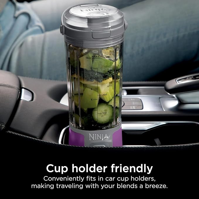 Ninja Blast 16 oz. Personal Portable Blender with Leak Proof Lid and Easy Sip Spout, Perfect for Smoothies, Cordless, USB-C Rechargeable, Dishwasher Safe Parts (Renewed) (Passion Fruit Purple)